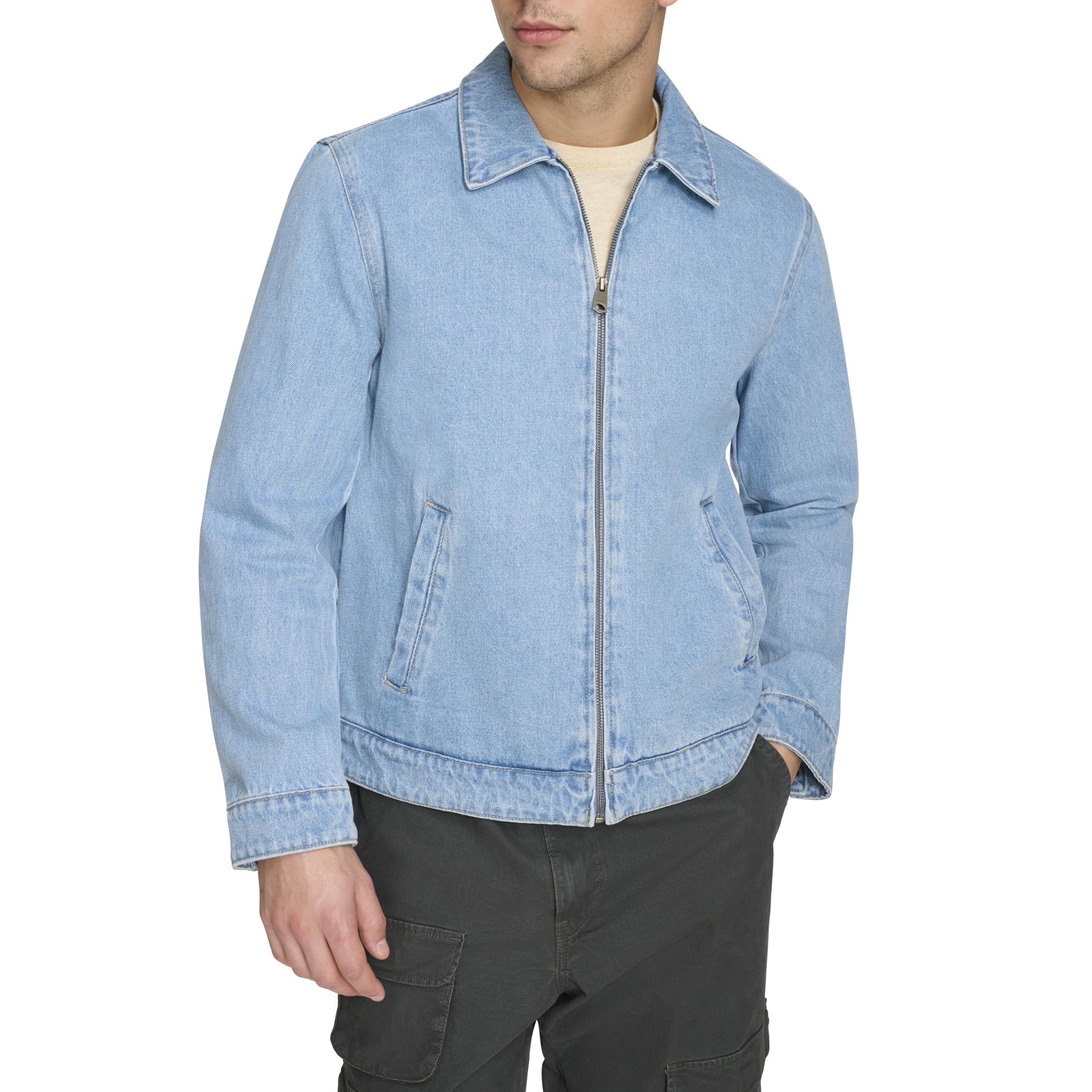 Levi's Men's Zip Front Denim Jacket, Light Wash Denim Classic